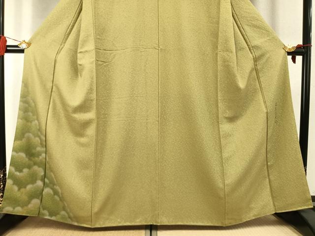 平和屋着物●樋熊哲也　訪問着　辻が花　絞り　手描き　樹林文　暈し染め　正絹　逸品　AABK7670fy