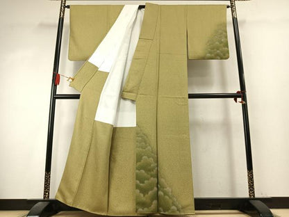 平和屋着物●樋熊哲也　訪問着　辻が花　絞り　手描き　樹林文　暈し染め　正絹　逸品　AABK7670fy