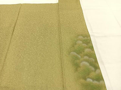 平和屋着物●樋熊哲也　訪問着　辻が花　絞り　手描き　樹林文　暈し染め　正絹　逸品　AABK7670fy