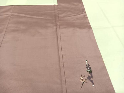 平和屋着物●菅原工房　菅原結作　漢方染紬　斜縞　正絹　逸品　AABK7671fy