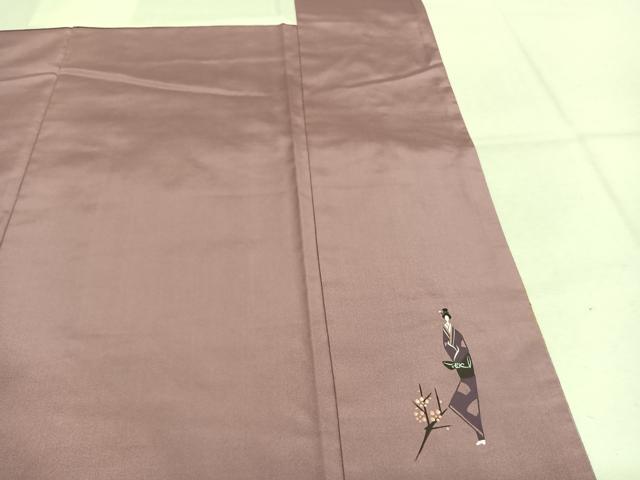 平和屋着物●菅原工房　菅原結作　漢方染紬　斜縞　正絹　逸品　AABK7671fy