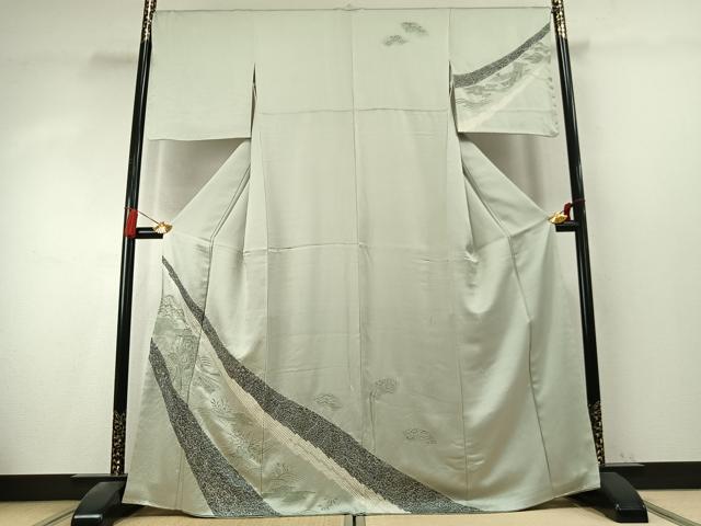 平和屋着物●訪問着　中国三大刺繍　汕頭刺繍　スワトウ刺繍　相良刺繍　絞り　草花文　やまと誂製　正絹　逸品　AABK7672fy