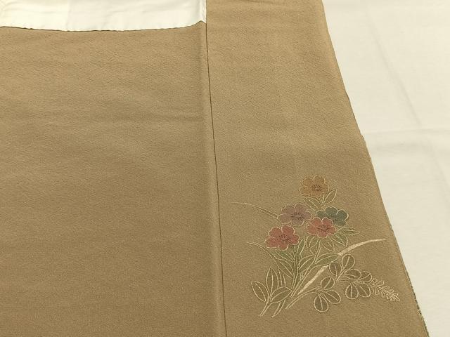 平和屋着物●訪問着　中国三大刺繍　汕頭刺繍　スワトウ刺繍　総刺繍　地紙花文　暈し染め　金銀糸　正絹　逸品　未使用　AABK7677fy