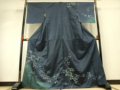 平和屋着物●本場染大島紬　訪問着　ろうけつ染め　南天文　正絹　逸品　AABK7682fy