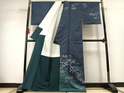 平和屋着物●本場染大島紬　訪問着　ろうけつ染め　南天文　正絹　逸品　AABK7682fy
