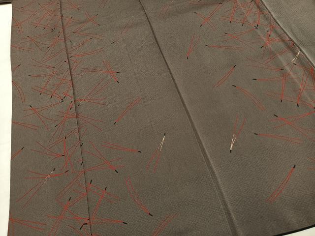 平和屋着物●上質な小紋　松葉文　金彩　正絹　逸品　AABK7683fy