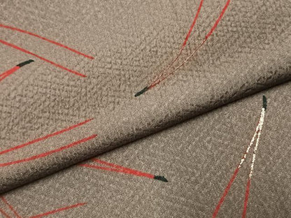 平和屋着物●上質な小紋　松葉文　金彩　正絹　逸品　AABK7683fy
