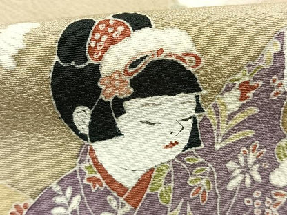 平和屋着物●訪問着　友禅　童子遊び　正絹　逸品　AABK7688fy