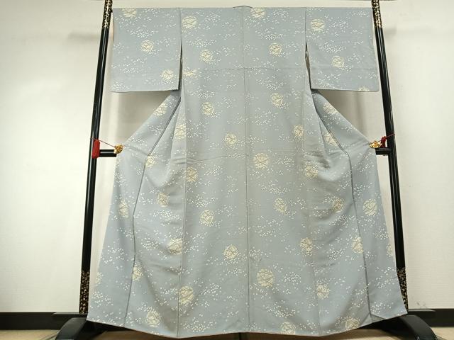平和屋着物●上質な小紋　舞花文　正絹　逸品　AABK7690fy