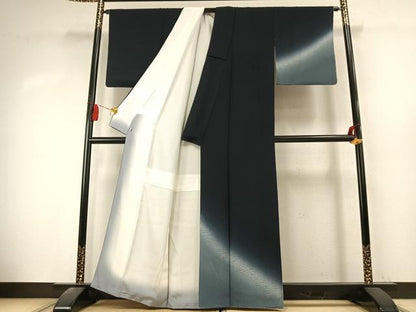 平和屋着物●訪問着　杢目絞り　抽象文様　暈し染め　さが美扱い　正絹　逸品　AABK7692fy
