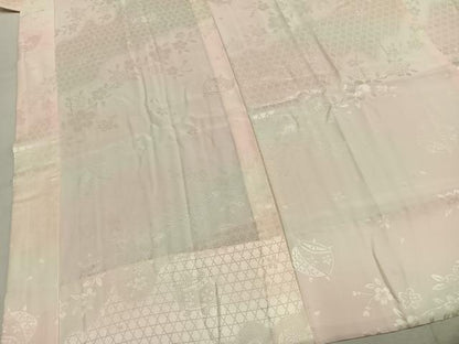 平和屋着物●振袖用長襦袢　無双仕立て　舞桜地紋　暈し染め　鈴乃屋扱い　半衿刺繍　正絹　逸品　AABK7693fy