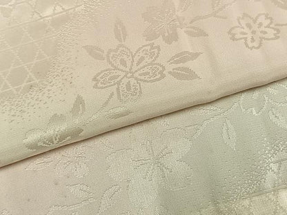 平和屋着物●振袖用長襦袢　無双仕立て　舞桜地紋　暈し染め　鈴乃屋扱い　半衿刺繍　正絹　逸品　AABK7693fy
