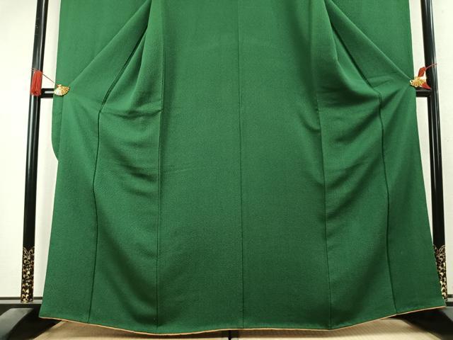 平和屋着物●豪華振袖　色無地　千歳緑色　正絹　逸品　AABK7695fy