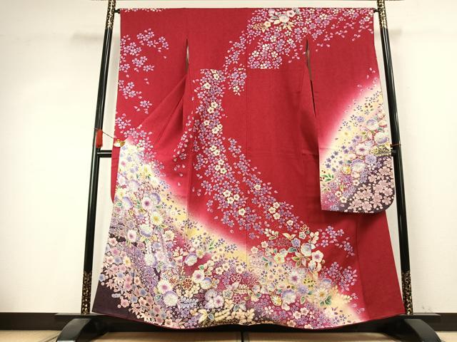 平和屋着物●豪華振袖　絞り　辻が花　暈し染め　鈴乃屋扱い　正絹　逸品　AABK7698fy