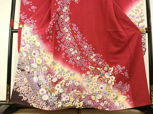 平和屋着物●豪華振袖　絞り　辻が花　暈し染め　鈴乃屋扱い　正絹　逸品　AABK7698fy