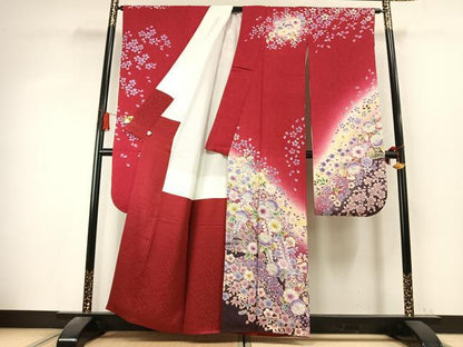 平和屋着物●豪華振袖　絞り　辻が花　暈し染め　鈴乃屋扱い　正絹　逸品　AABK7698fy