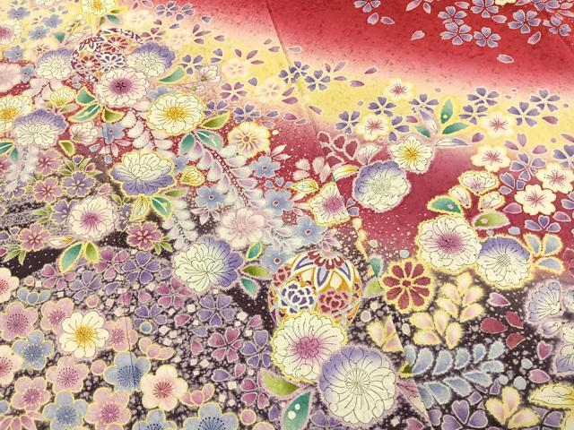 平和屋着物●豪華振袖　絞り　辻が花　暈し染め　鈴乃屋扱い　正絹　逸品　AABK7698fy