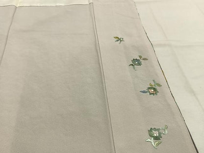 平和屋着物●訪問着　中国三大刺繍　汕頭刺繍　スワトウ刺繍　総刺繍　花唐草文　暈し染め　金糸　正絹　逸品　未使用　AABK7699fy