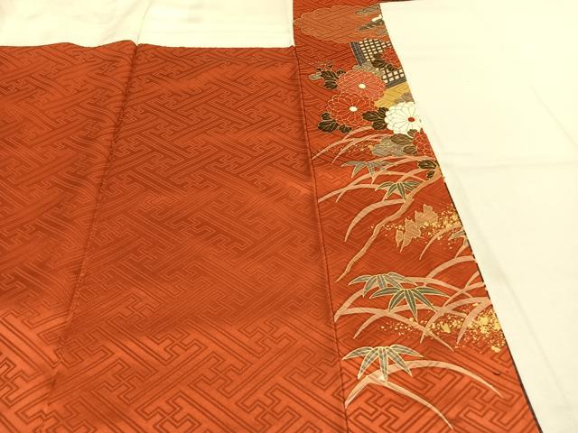 平和屋着物●豪華振袖　駒刺繍　花鳥文　暈し染め　金彩　正絹　逸品　AABK7706fy