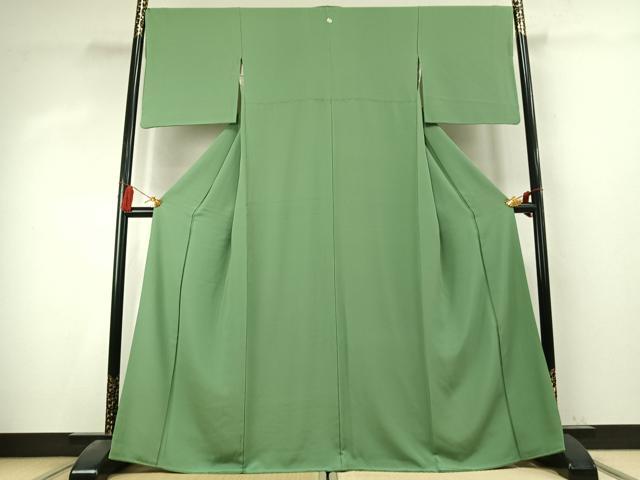 平和屋着物●上質な色無地　柳染色　正絹　逸品　未使用　AABK7709fy