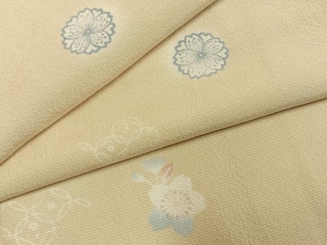平和屋着物●上質な小紋　舞桜文　蛍暈し　正絹　逸品　AABK7711fy