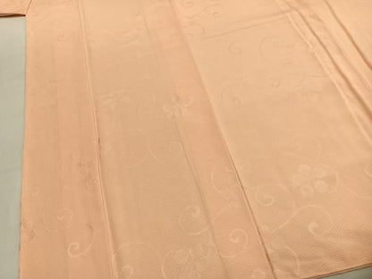 平和屋着物●上質な色無地　花唐草地紋　人色　正絹　逸品　未使用　AABK7712fy