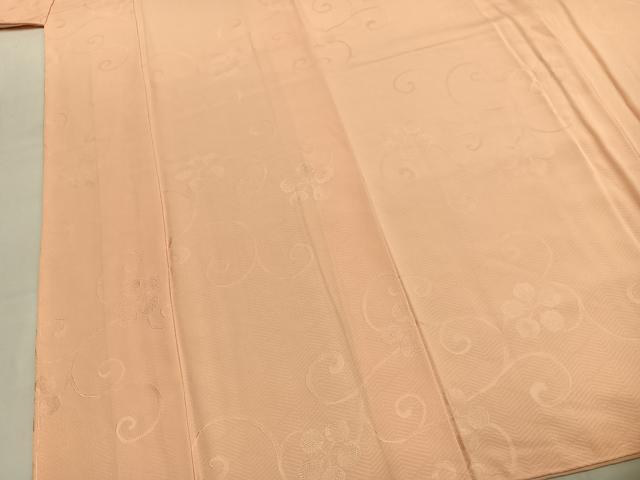 平和屋着物●上質な色無地　花唐草地紋　人色　正絹　逸品　未使用　AABK7712fy