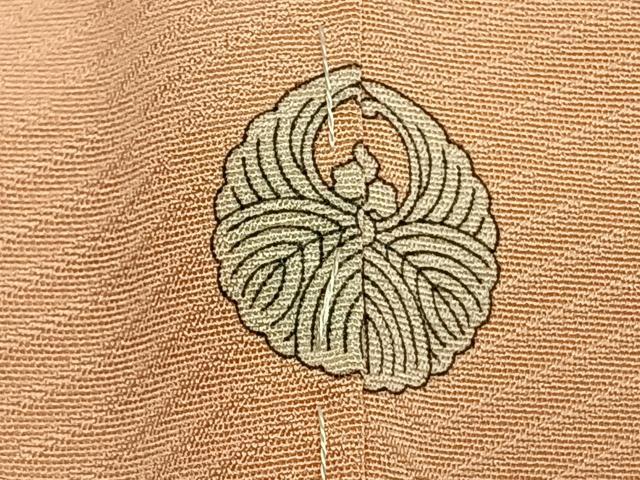 平和屋着物●上質な色無地　花唐草地紋　人色　正絹　逸品　未使用　AABK7712fy