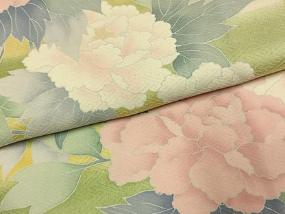 平和屋着物●訪問着　友禅　枝花文　暈し染め　正絹　逸品　AABK7716fy