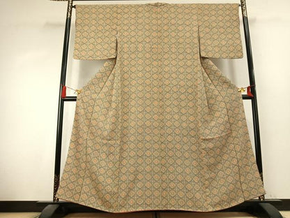 平和屋着物●上質な小紋　吉祥花文　正絹　逸品　AABK7719fy
