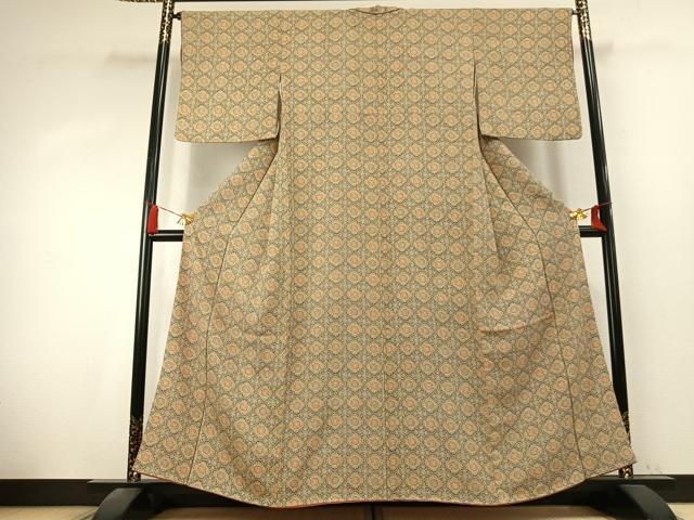 平和屋着物●上質な小紋　吉祥花文　正絹　逸品　AABK7719fy