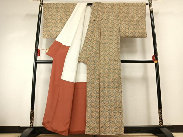 平和屋着物●上質な小紋　吉祥花文　正絹　逸品　AABK7719fy