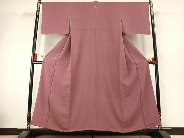 平和屋着物●ファッションデザイナー 花井幸子　色無地　蘇芳香色　正絹　逸品　AABK7722fy