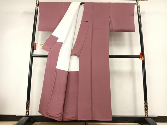 平和屋着物●ファッションデザイナー 花井幸子　色無地　蘇芳香色　正絹　逸品　AABK7722fy