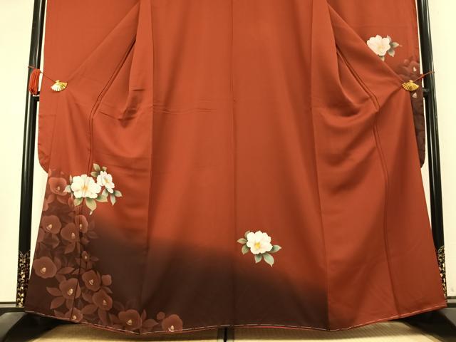 平和屋着物●豪華振袖　草花文　暈し染め　金銀彩　正絹　逸品　AABK7726fy