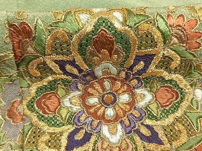 平和屋着物●訪問着　中国三大刺繍　汕頭刺繍　スワトウ刺繍　総刺繍　吉祥花文　暈し染め　金糸　正絹　逸品　AABK7727fy