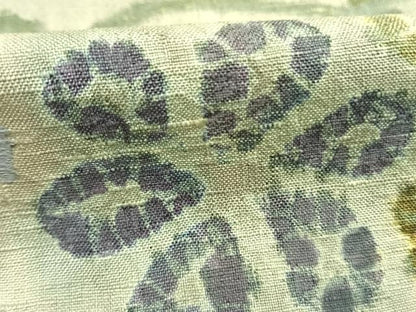 平和屋着物●訪問着　生紬　絞り　草花文　正絹　逸品　AABK7731fy