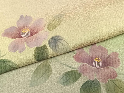 平和屋着物●訪問着　手描き　枝花文　暈し染め　正絹　逸品　AABK7736fy
