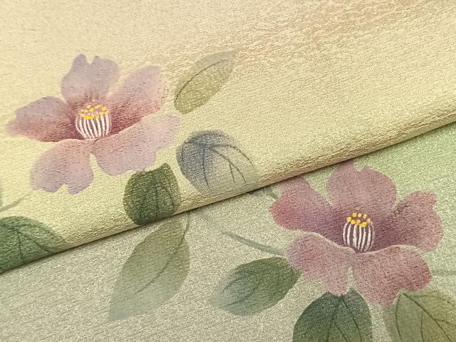平和屋着物●訪問着　手描き　枝花文　暈し染め　正絹　逸品　AABK7736fy