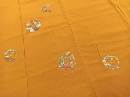 平和屋着物●豪華振袖　中国三大刺繍　汕頭刺繍　スワトウ刺繍　総刺繍　草花文　金糸　正絹　逸品　AABK7737fy