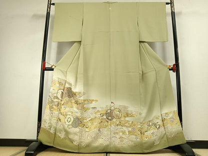 平和屋着物●豪華色留袖　作家物　寿光織　吉祥鼓文　暈し染め　金銀糸　さが美扱い　正絹　逸品　AABK7738fy