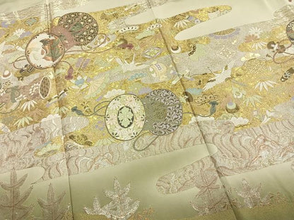 平和屋着物●豪華色留袖　作家物　寿光織　吉祥鼓文　暈し染め　金銀糸　さが美扱い　正絹　逸品　AABK7738fy