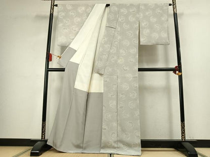 平和屋着物●上質な小紋　型染め　飛鳥唐草文　正絹　逸品　AABK7740fy