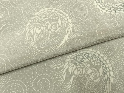 平和屋着物●上質な小紋　型染め　飛鳥唐草文　正絹　逸品　AABK7740fy