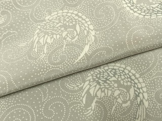 平和屋着物●上質な小紋　型染め　飛鳥唐草文　正絹　逸品　AABK7740fy