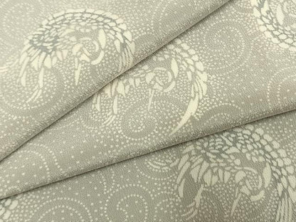 平和屋着物●上質な小紋　型染め　飛鳥唐草文　正絹　逸品　AABK7740fy