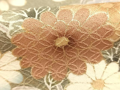 平和屋着物●訪問着　草花文　暈し染め　金彩　正絹　逸品　AABK7743fy