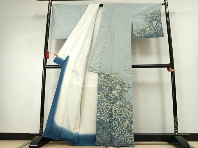 平和屋着物●本場染大島紬　訪問着　絞り　辻が花　正絹　逸品　AABK7744fy
