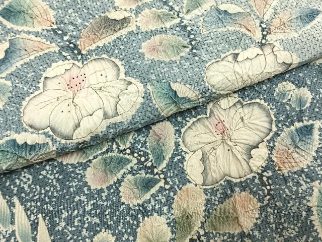 平和屋着物●本場染大島紬　訪問着　絞り　辻が花　正絹　逸品　AABK7744fy