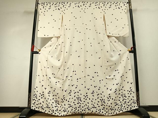 平和屋着物●訪問着　舞桜文　正絹　逸品　AABK7749fy